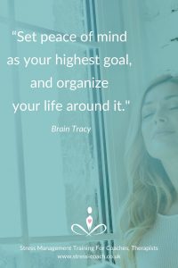 “Set peace of mind as your highest goal, and organize your life around it.” — Brian Tracy